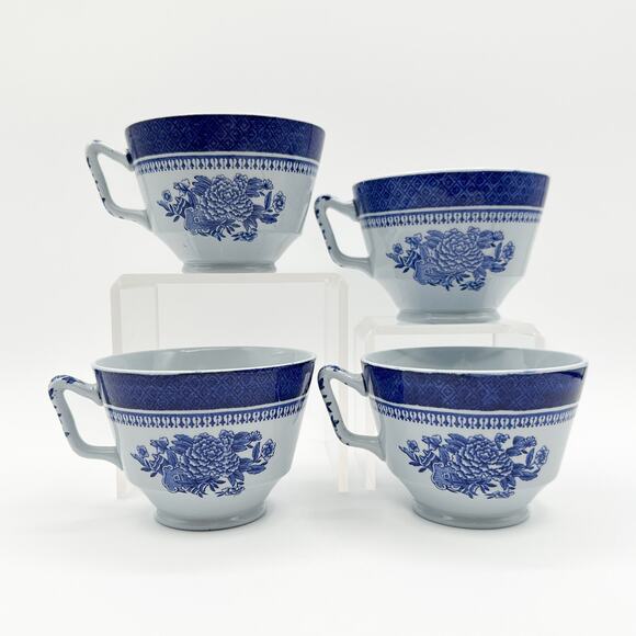 Copeland Spode Fitzhugh Blue Cups #Y2988 London Pattern (No Saucers) Set of 4 - Picture 3 of 13